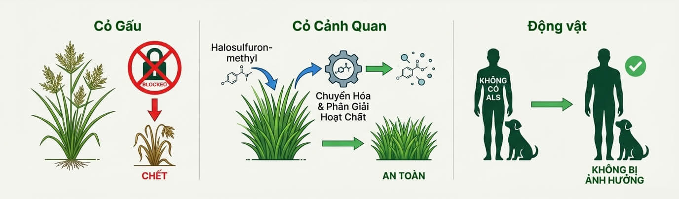 Thuốc diệt cỏ gấu Halo Plus - cơ chế an toàn 2