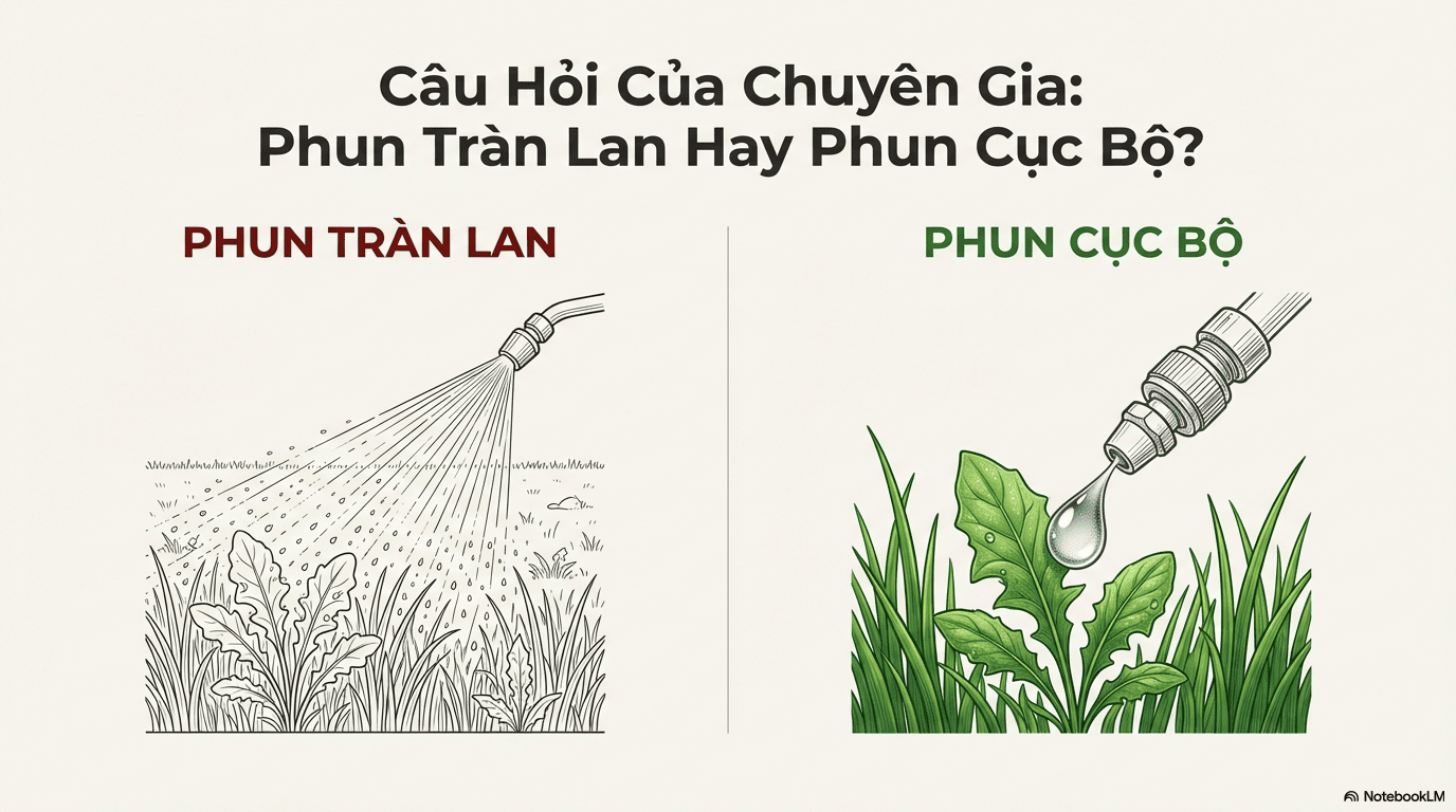 Có nên phun tràn lan cả sân hay chỉ phun cục bộ tập trung Có nên phun tràn lan cả sân hay chỉ phun cục bộ tập trung