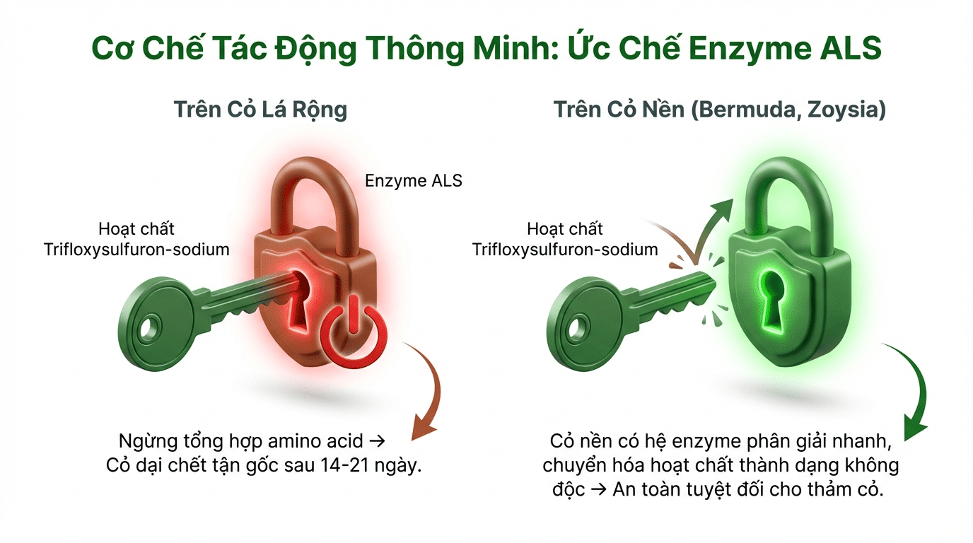Cơ chế tác động của hoạt chất Trifloxysulfuron-sodium