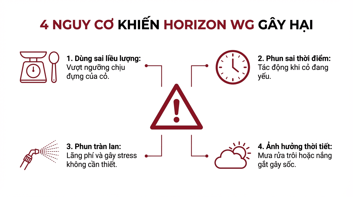 Khi nào HORIZON WG có nguy cơ ảnh hưởng đến cỏ cảnh quan 3