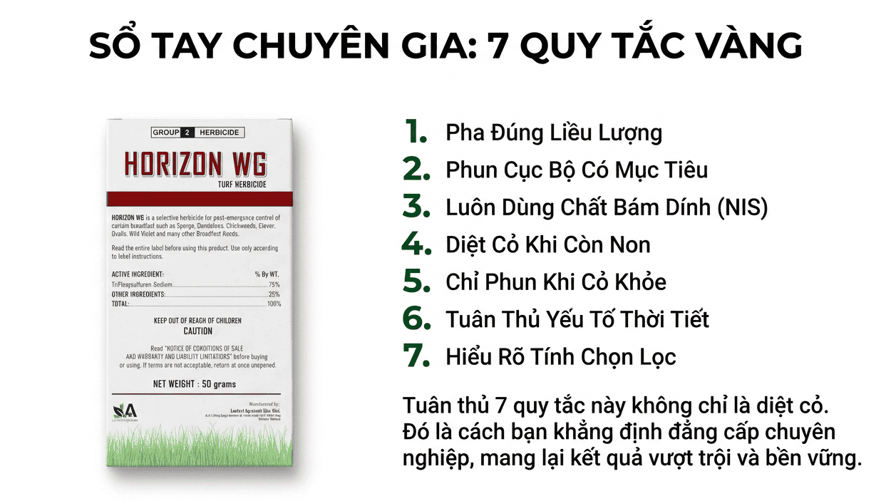 TOP 7 sai lầm cần tránh khi sử dụng thuốc diệt cỏ lá rộng Horizon WG 1