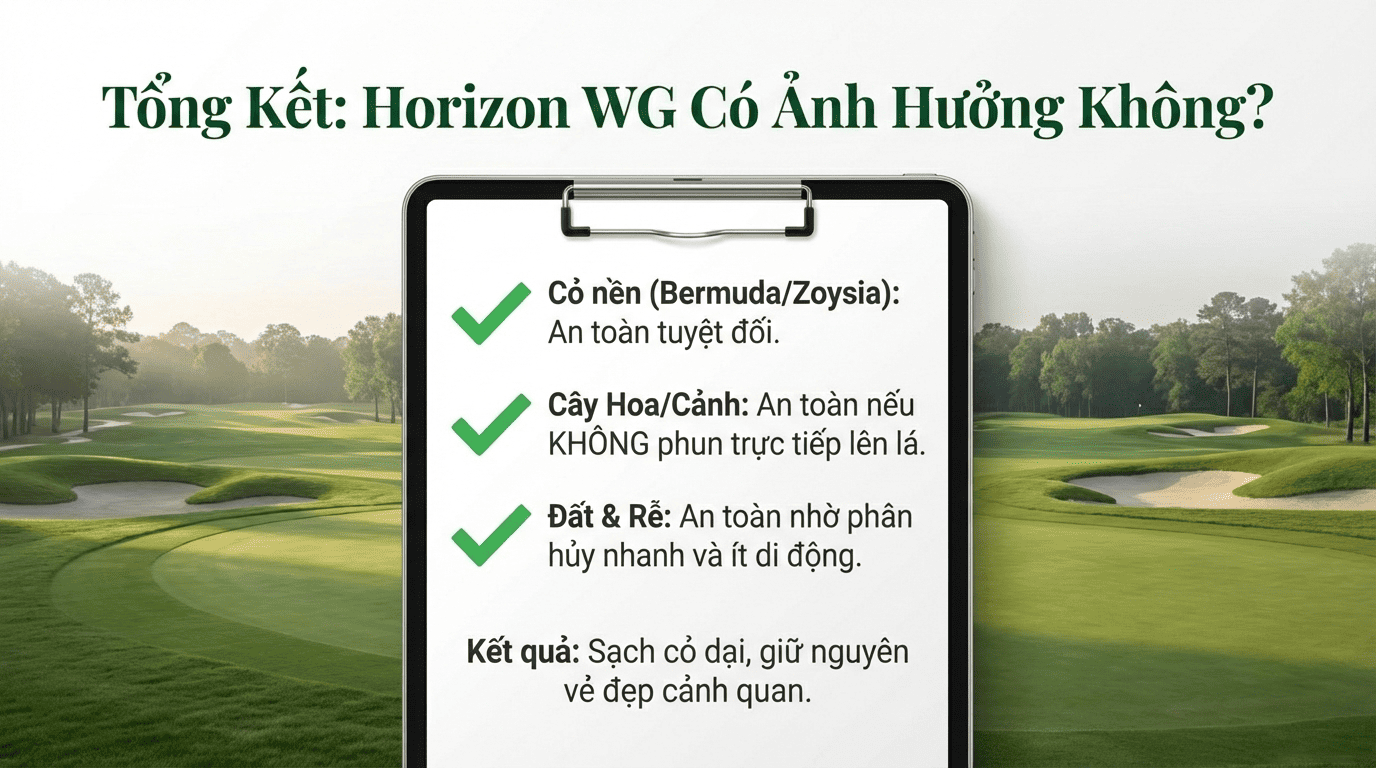 Thuốc diệt cỏ lá rộng HORIZON WG có ảnh hưởng đến cây cảnh và hoa trồng xen không 9