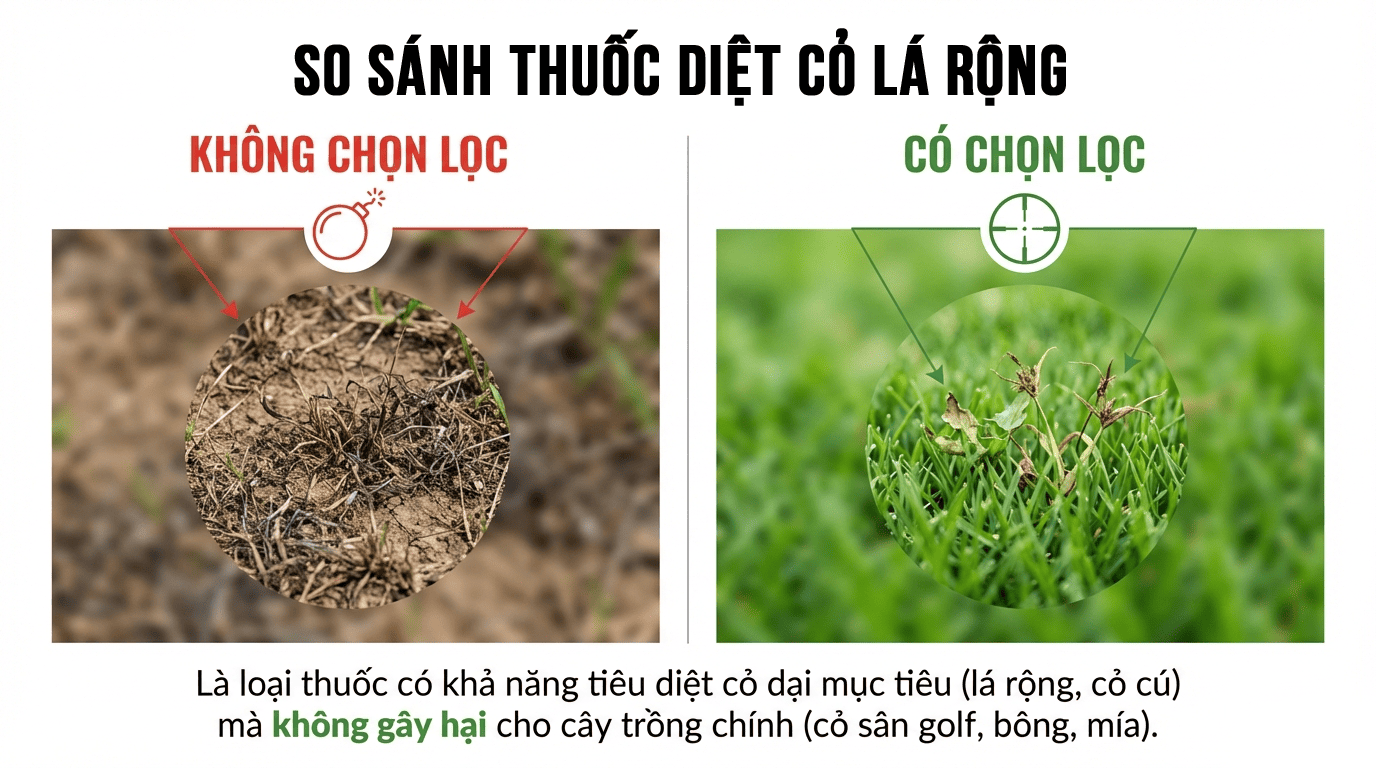 Thuốc diệt cỏ lá rộng chọn lọc là gì 2